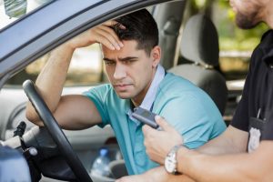 Person given a breathalyzer