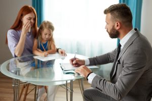 child exploitation lawyer with parent and child